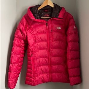 The North Face Pink puffer coat down coat jacket